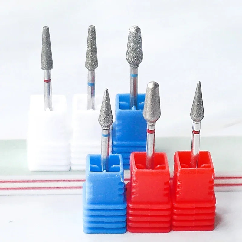 Diamond Ceramic Nail Drill Bits Milling Cutter For Manicure Left Right Rotary Cuticle Files Buffer DIY Nails Accessories Tools