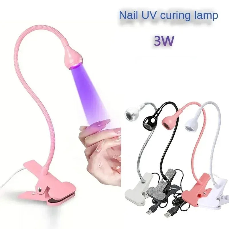 Nail Lights Dryer Ultraviolet UV Lamp Mini Flexible Clip-On Desk USB Gel Curing Manicure Pedicure Tools