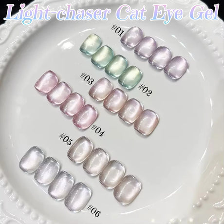 WS Black Glass Cat Magnetic Gel Nail Polish Punk Style Nail Art Manicure Varnis Semi Permanent Gel for Winter Nail Supplies