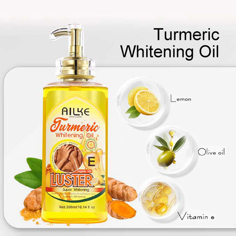 AILKE Whitening Body Oil, Moisturizing, Nourishing, Glowing, Brighten, Smooth Skin, Reduce Dark Spots, For All Skin Types, 300ml