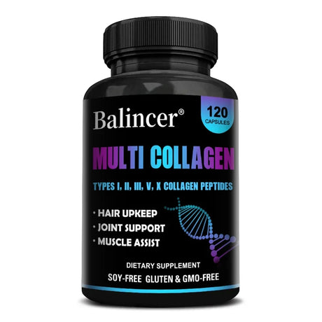 Multi Collagen Peptides Capsules - Supports Skin, Hair, Joint Health, Promote Collagen Production, Delay Aging,Enhances Immunity
