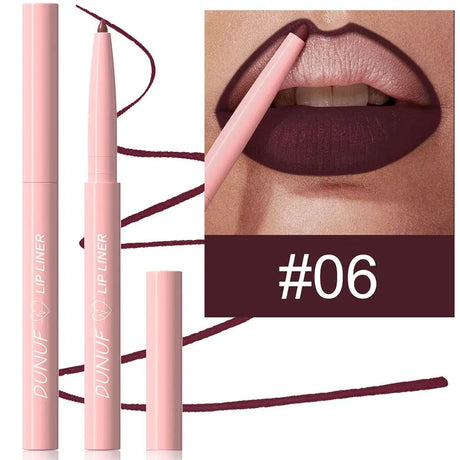 6Pcs Velvet Matte Lip Liner Pencil Set High Pigment Smooth Silky Texture Easy to Color & Define Lip Contours Daily Lip Makeup