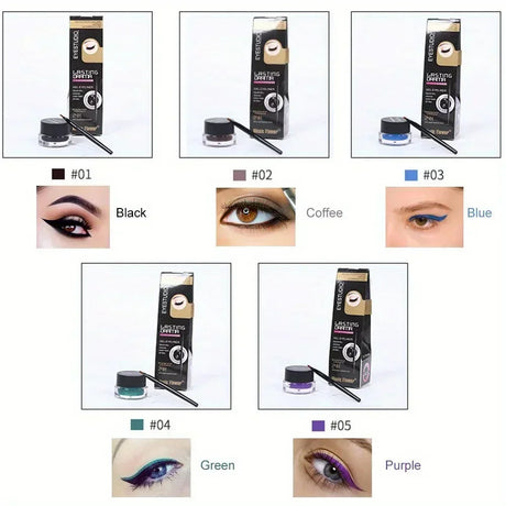 Rich Color Rendering Eyeliner Cream,Smudge Proof Waterproof Easy