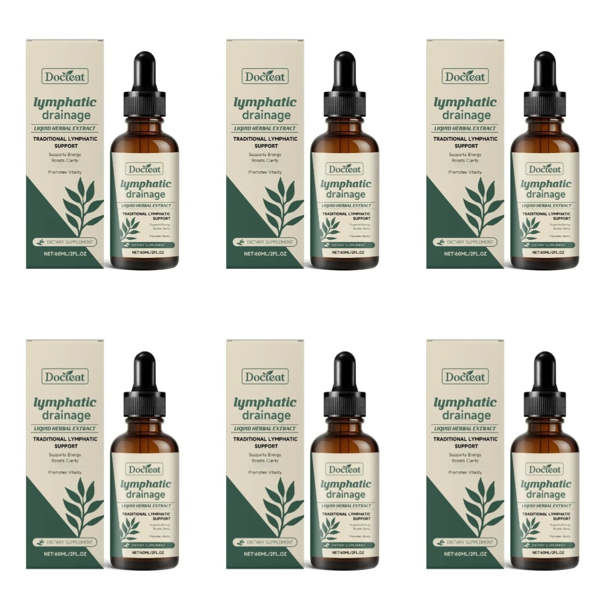 Docteat Lymphatic Drainage Liquid Herbal Extract with Boosts Clarity Supports Energy and Promotes Vitality Easy To Use 60 ML