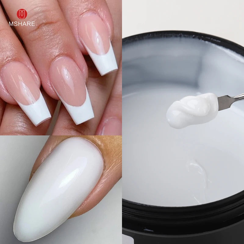 MSHARE 250g Clear Acrylic Gel Hard Gel For Nail Extension Pink Nude White Acrygel Hema TPO Free Builder Nail Gel French Nail Art