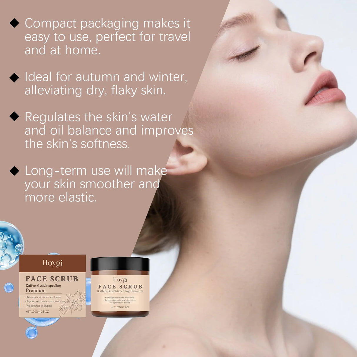 Vanilla Coffee Facial Scrub Deep Cleansing Oil Control Face Exfoliator Dual Scrubbing Particles Nourishing Smooth Glowing Skin