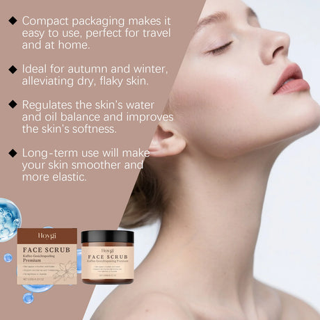 Vanilla Coffee Facial Scrub Deep Cleansing Oil Control Face Exfoliator Dual Scrubbing Particles Nourishing Smooth Glowing Skin