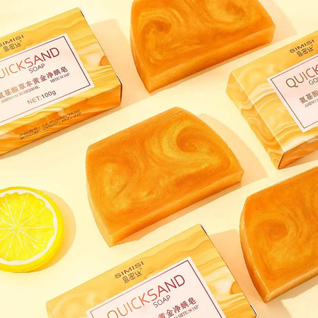 3/6PCS Gold Soap Handmade Essential Oil Soap Black Spots Remover Gentle Clean Shrink Pores Moisturizing Bath Body Face Bar Soap