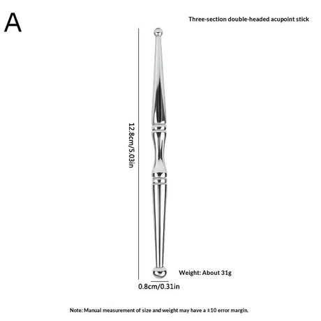 New Acupuncture Stick Double Head Face Massage Tool, Stainless Steel Acupressure Pen, Ear & Body Acupoint Probe For Muscle Relie