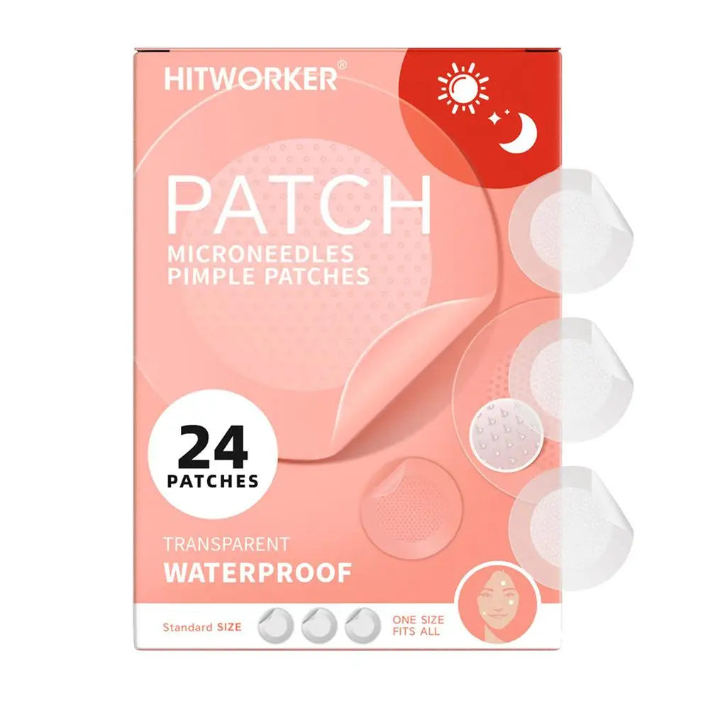 24PCS Microneedle AcnePatch Painlessly Penetrate Acne Patches Blemishes Pimples Covering Patch Daily Unisex Skincare