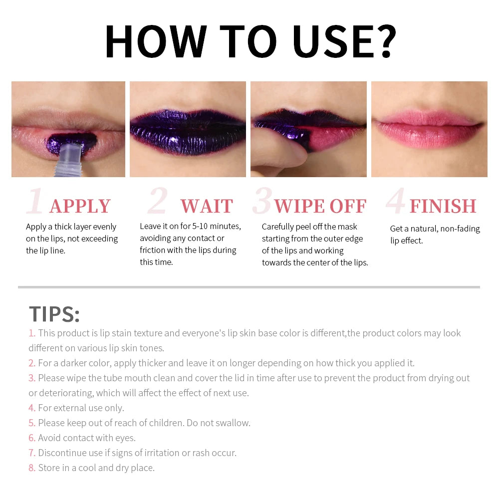 Waterproof Peel Off Lip Stain Tattoo Tint Long Lasting Matte Lip Gloss Lipstick Cosmetics Matte