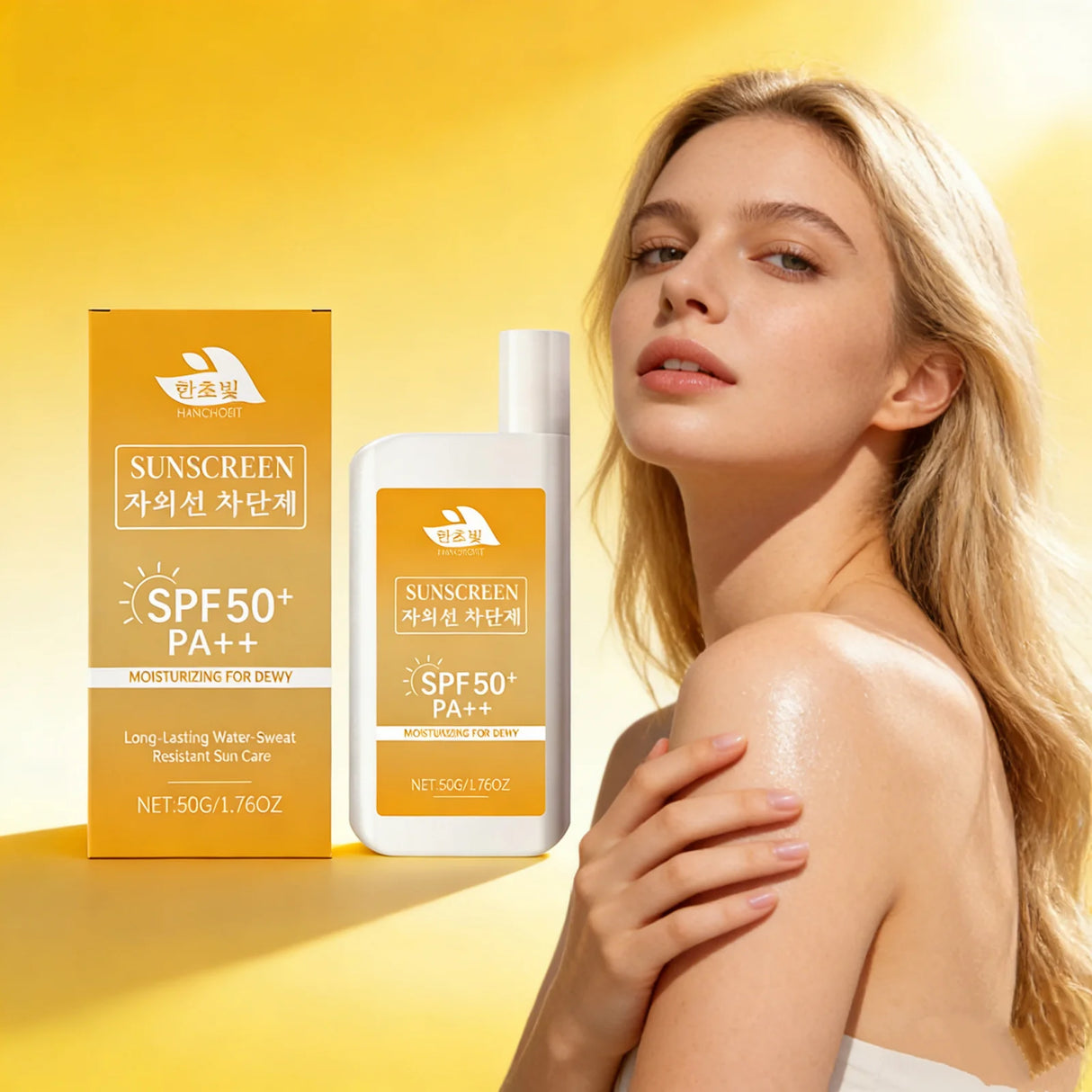 Lightweight Hydrating Sunscreen SPF 50++ Long Lasting UV Protection Fast Absorb No Sticky Oil Control Refreshing Sunblock Lotion