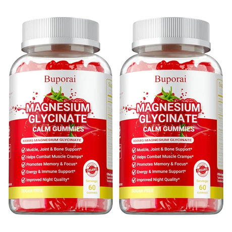 Magnesium Glycinate Gummies - Improve Sleep, Promote Physical and Mental Relaxation, and Reduce Leg Cramps and Muscle Pain