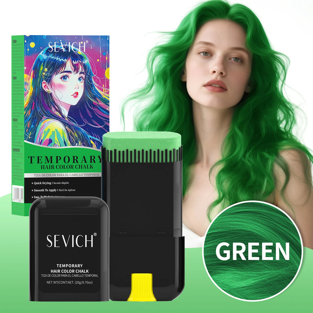 SEVICH 8 Colors Hair Color Dye Stick For Men and Women Halloween One-Time Hair Colour Wax Hair Salon Hair Care Styling Products