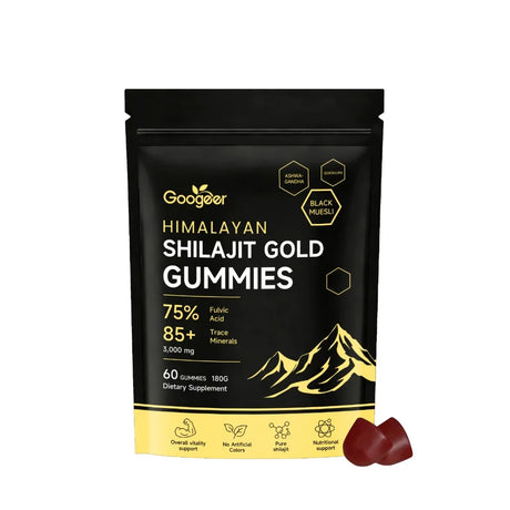 Himalayan Shilajit Gold 60 Gummies Minerals Formula Supports Energy Boost & Body Vitality Natural Nutritional Dietary Supplement