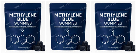 Methylene Blue Gummies 5mg, 99.9% Pure USP‑Grade, for Cognitive Support, Mental Clarity, Lifted Mood, Sharper Focus, 30/60 CT