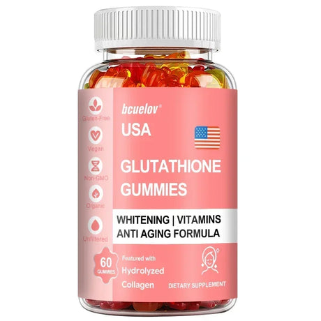 Bcuelov Glutathione Gummies - Promotes Healthy Skin and Youthful Appearance Hydrolyzed Collagen Supplement