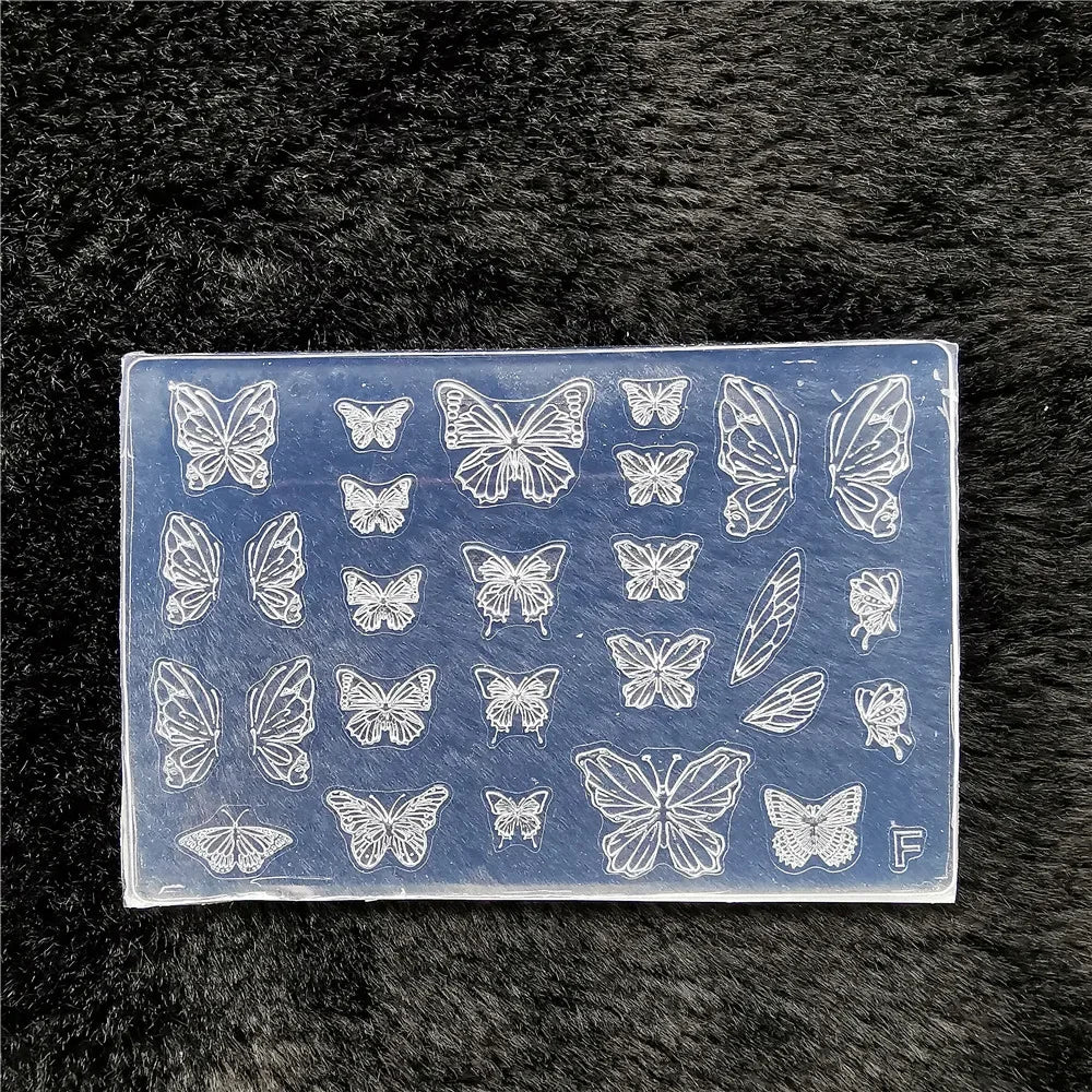 1pc Butterfly Sweater Snowflake 3D Acrylic Mold Photo Frame Silicone Nail Art Nails DIY Nail Art Templates Nails Mold
