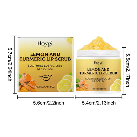Turmeric Lemon Lip Scrub Dead Skin Removal Exfoliating Moisturizing Balm for Dry Chapped Lips Fade Lip Lines Nourishing Lip Care