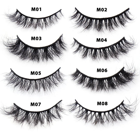 LEHUAMAO 12mm-15mm Short Natural 3D Mink Lashes Fluffy Wispy False Eyelashes 100% Cruelty Free Eyelash Extensio Face Makeup
