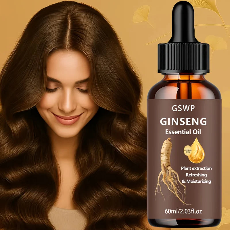 GSWP Ginseng Hair Oil, with Plant Extracts, Is Refreshing and Moisturizing, Reduces Tangles, Nourishes the Scalp. 60/120/180ml