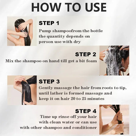 100ml/500ml Hair Dye Shampoo 3in1 Darkening Hairs Instant Gray To Black Polygonum Multiflorum Natural Coloing Cover for Women