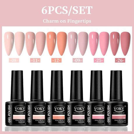 VOKY 6-Piece Set of Nail Gel, Seasonal Fashionable Nail Gel, The Perfect Gift for Ladies to Give During Festivals