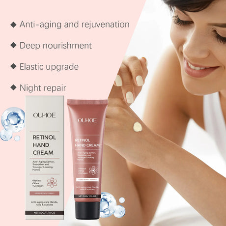 Retinol Hand Cream Firming Hand Lotion Retinol Moisturizer For Aging Dry Cracked Hands Hydrates & Soothes Dry Hands Non-Greasy