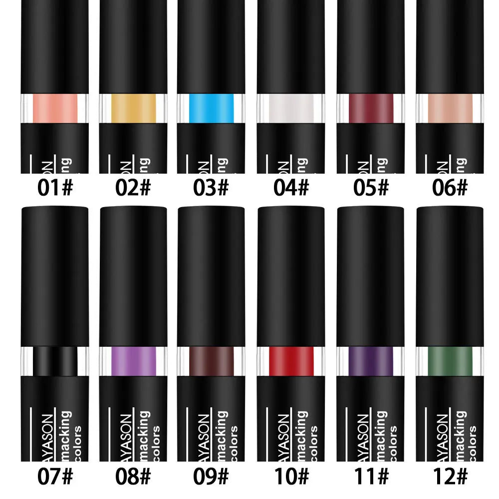 Matte Nude Lipsticks 12 Colors Waterproof Long Lasting Non-stick Cup Lip Glaze Sexy Vampire Red Black Lipstick Pigment Cosmetics