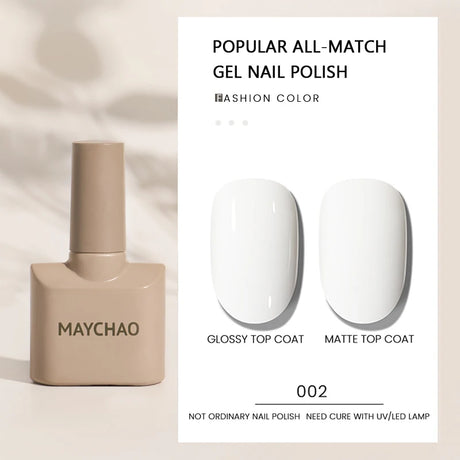 MAYCHAO Gel Nail Polish 12ML Full Coverage Base Top Coat Soak Off Gel Polish UV LED Gel Semi Permanent Varnishes Design Nail Art