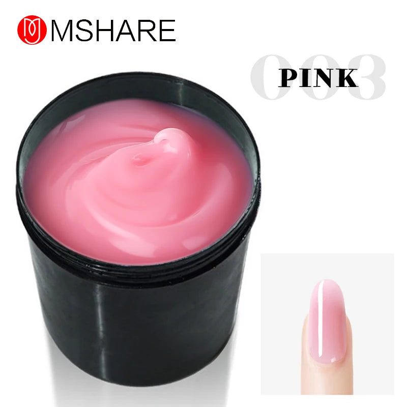 MSHARE 250g Clear Acrylic Gel Hard Gel For Nail Extension Pink Nude White Acrygel Hema TPO Free Builder Nail Gel French Nail Art