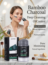 Bamboo Charcoal Mud Mask Stick – Cleanses Moisturizes Controls Oil Absorbs Impurities Tightens Pores and Cares for Facial Skin