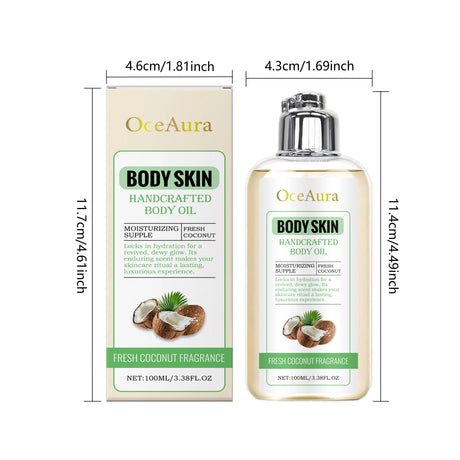 Oceaura 100ml Coconut Body Care Oil Hydrate Nourish Skin Lasting Fragrance Smooth Skin Elasticity Moisturizing Skincare Oil