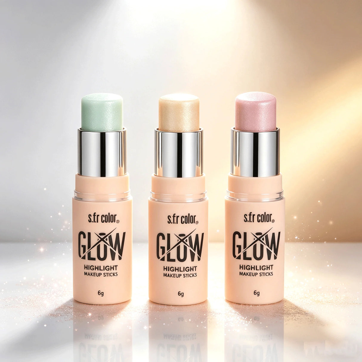 6-Color Highlight Stick – Glow Makeup, Longwear Pen Design, 6g, Face Highlighter Set