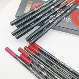 12 Colors Lip Liner Pen Set Fashion Black Rod Waterproof Non-stick Cup Easy To Color Lipstick Pen Makeu