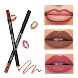 12 Colors Lip Liner Pen Set Fashion Black Rod Waterproof Non-stick Cup Easy To Color Lipstick Pen Makeu