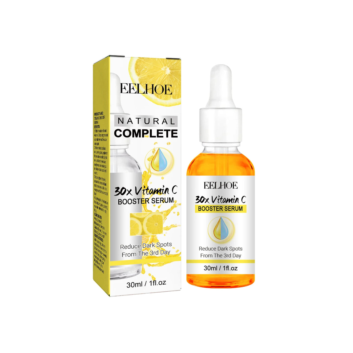 30ML Vitamin C Face Serum Deep Moisturizing Enhance Smoothness Shrink Pores Improve Skin Texture Boosts Skin Elasticity Glowing Facial Serum