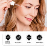 30ML Vitamin C Face Serum Deep Moisturizing Enhance Smoothness Shrink Pores Improve Skin Texture Boosts Skin Elasticity Glowing Facial Serum