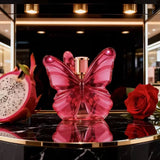 LA Bom. b.A 2.7oz female perfume, fresh flower and fruit fragrance, dragon fruit integration, unique butterfly design