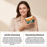 Oceaura Persimmon Soap Bar Body Odor Control Moisturizing Skin Keep Brighten Long-Lasting Freshness Daily Cleansing Fruit Handmade Shower Soap