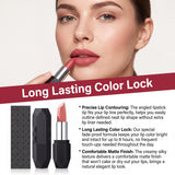 Zephoco Matte Long-Wear Lipstick Tint Crystal Shape 3 Colors High Pigment Waterproof Transfer-Proof Moisturizing Classic Fashion Shades