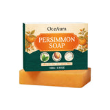 Oceaura Persimmon Soap Bar Body Odor Control Moisturizing Skin Keep Brighten Long-Lasting Freshness Daily Cleansing Fruit Handmade Shower Soap