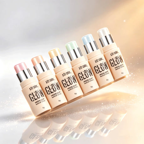 6-Color Highlight Stick – Glow Makeup, Longwear Pen Design, 6g, Face Highlighter Set