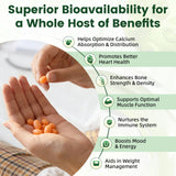 BEWORTH Vitamin D3K2 Calcium Capsules Support Immune Heart，Muscle & Bone Health Help Optimize Calcium Absorption & Distribution
