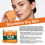 Oceaura Persimmon Soap Bar Body Odor Control Moisturizing Skin Keep Brighten Long-Lasting Freshness Daily Cleansing Fruit Handmade Shower Soap