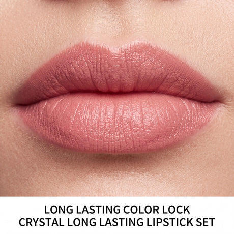 Zephoco Matte Long-Wear Lipstick Tint Crystal Shape 3 Colors High Pigment Waterproof Transfer-Proof Moisturizing Classic Fashion Shades