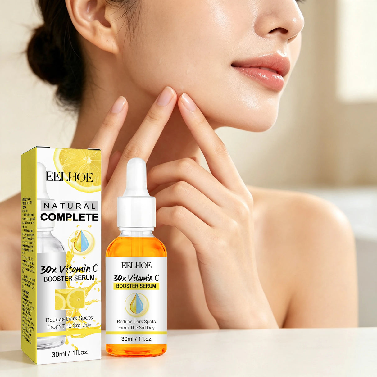 30ML Vitamin C Face Serum Deep Moisturizing Enhance Smoothness Shrink Pores Improve Skin Texture Boosts Skin Elasticity Glowing Facial Serum