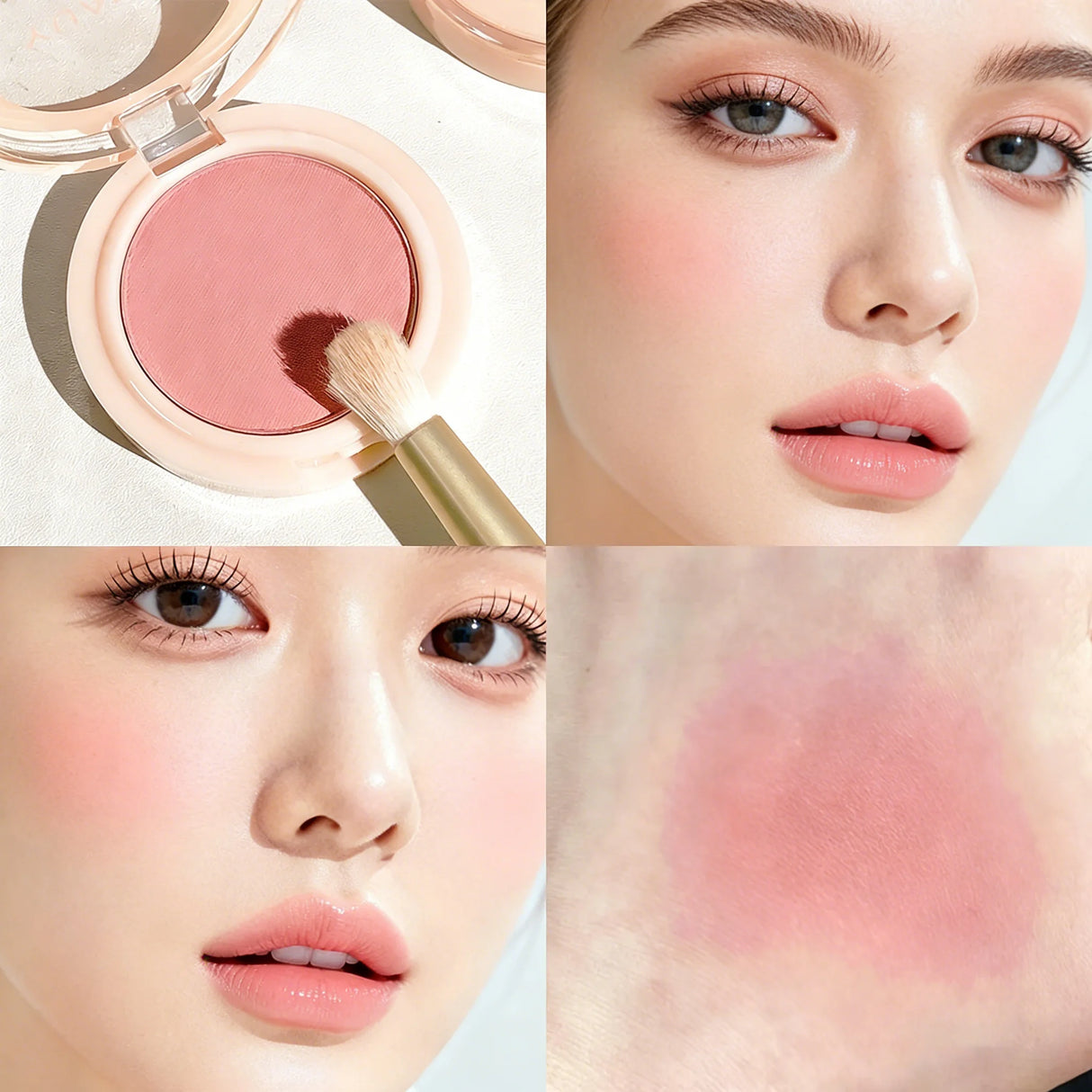 Daily Matte Blush Collection Natural Glow Buildable Cheek Color Long-Lasting Everyday Blush Makeup Natural Flush 3 Colors