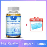 Magnesium Glycinate + Zinc Supplement Capsules, High Absorption, Support Sleep Health, Bone Joint, Brain, Strengthen Immune