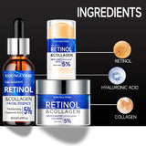 Retinol Wrinkle Remover Facial Serum Set Instant Firming Lift Anti-Aging Cream Fade Fine Lines Whitening Moisturizing Skin Care